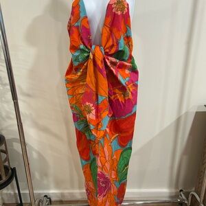 FARM Rio Vibrant Floral Maxi Dress in Orange, Pink, Green, Blue